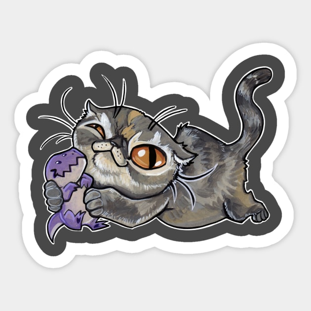 Kitty trex squish Sticker by BiancaRomanStumpff